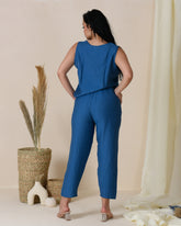LINEN PLAIN BLUE SET